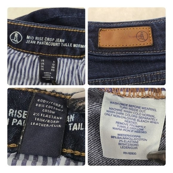 Land's End Mid Rise Crop Blue Jean Womens Sz 8 - Picture 12 of 14